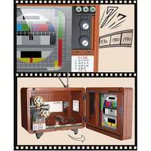 Retro Classic Home Appliances Building Blocks Set, Retro Radio TV Washing Machine Building Toy, Radio Model Collectible Building Toy Set, DIY Construction Building Model Kit, Creative Gift Halloween, Birthday, Christmas, Thanksgiving, 500+ PCS - Multicolor - View 9