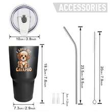 30oz Stainless Steel Tumbler Black White Options,  I Love My Cavapoo Dog Print Graphic Cups, Insulated Travel Coffee Mug With Lid And Straw , Double Wall Vacuum Reusable Travel Cups, Funny Birthday Party Gift For Women & Men - 黑色 - 查看 3