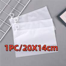 1/5/10 Túi khóa kéo trong suốt, mờ, chống thấm nước, có thể đóng mở lại, dùng để đựng đồ lót, mỹ phẩm, văn phòng phẩm, đồ dùng du lịch. - Trong sáng - Xem 9