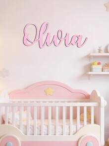 Personalized Wooden Name Plate Custom Wood Name Sign Home Wall Decor DIY Customized Housewarming Birthday Gift Party Decoration Favor - Multicolor - View 6
