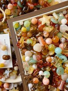 Jelly Dyed Slow Sound Bead Mixed Series, Various Acrylic DIY Handmade Jewelry Bracelets, Necklaces, Earrings, Hair Accessories, Bead Materials - Multicolor - View 3