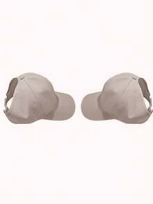 Mũ lưỡi trai buộc tóc đuôi ngựa cho bố mẹ và con cái - Có thể điều chỉnh, màu trơn, chống nắng, kiểu dáng thường ngày, thích hợp cho mùa xuân/hè, hoạt động ngoài trời hoặc đi biển. - 2 cái - Xem 11