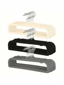 20Pcs/ 1Pc Square Velvet Hangers For Pants Non-Slip Felt Cl Hangers, Suitable For Casual Pants, Jeans, Towels And Bras, 360° Rotating Hook, Space-Saving Slim Design Also For Vests, Shorts And Dresses - View 2