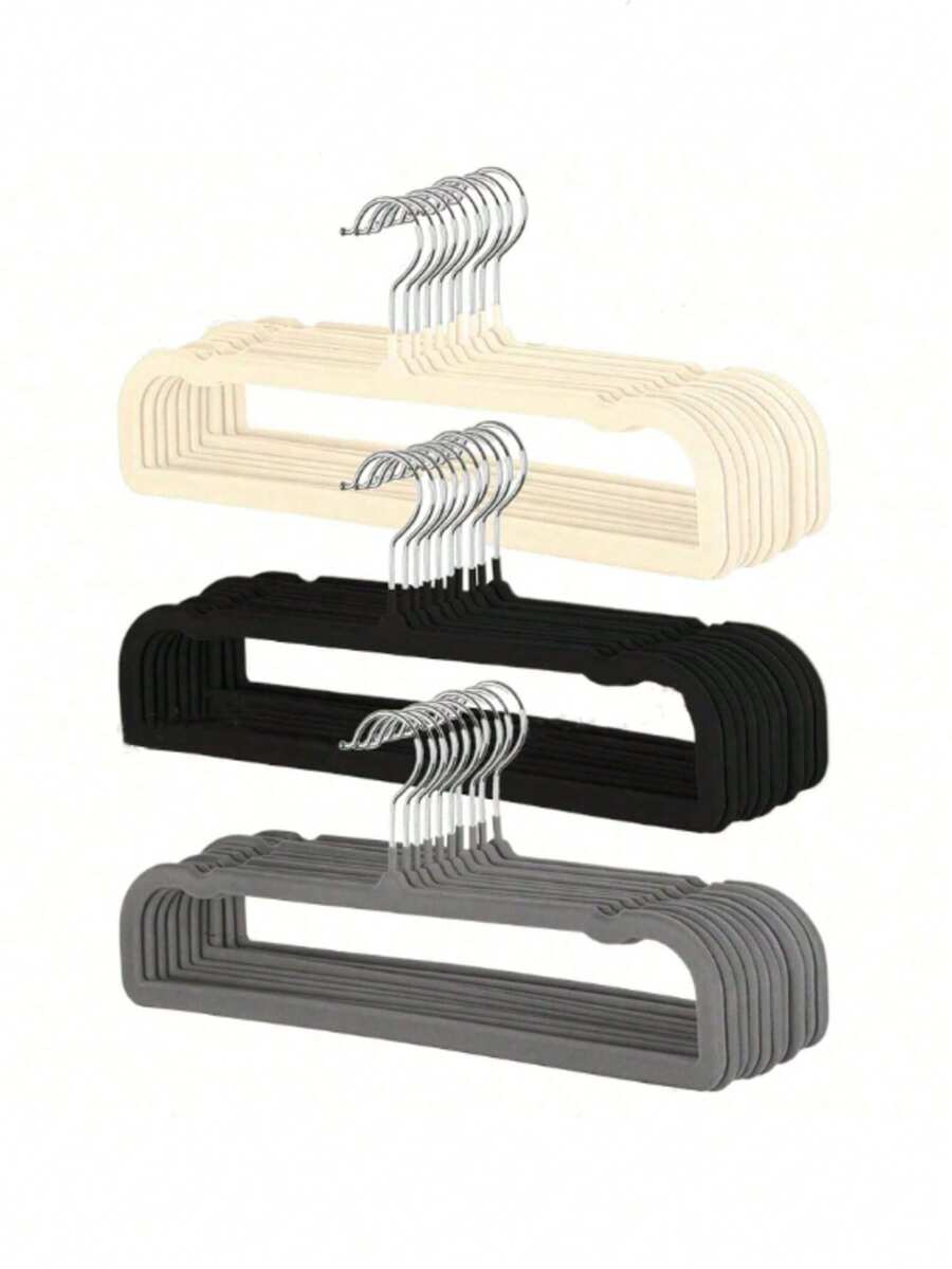 20Pcs/ 1Pc Square Velvet Hangers For Pants Non-Slip Felt Cl Hangers, Suitable For Casual Pants, Jeans, Towels And Bras, 360° Rotating Hook, Space-Saving Slim Design Also For Vests, Shorts And Dresses