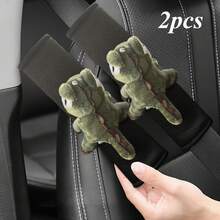 Protège-épaules de ceinture de de voiture mignon en forme de dinosaure, décoration de voiture en peluche personnalisée adorable et douce - A - Voir 3