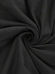 女士Y2K风格露背上衣 - 黑色，花卉印花，O形环细节，褶皱腰身，修身版型 - 黑色 - 查看 5