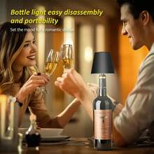 Wireless Bottle Lamp,RGB LED Bottle Light With Remote Dimmable;Gifts - 黑色-1pc - 查看 6