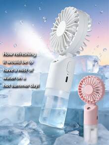 Mini Handheld Mist Fan, Portable Electric Fan, 2-Speed Adjustment, Desktop Fan For Summer, Humidifying & Cooling, Suitable For Indoor/Outdoor Camping, Student Rechargeable Fan, Skin Hydration, Must-Have For Enthusiasts - Handheld - View 2