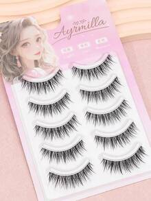 10/7/5 Pairs Natural C-Curl Fluffy Soft Dramatic 3D Faux Mink Eyelashes, Messy Multi-Layered Short Thick False Eyelashes Extension Set, Wholesale Fake Lashes Cosmetics For Wedding Party Daily Work Meeting, Natural Looking Comfortable Wear With Handmade Curled Ends - Natural Lashes - View 5