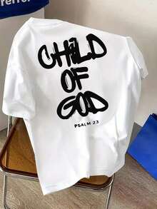 Boys' Casual Graphic Short Sleeve T-Shirt - Retro Cartoon Print, Breathable Knit Fabric, Regular Fit Round Neck Leisure Summer Top, Machine Washable Soft Material - White - View 1