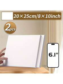 2 buah Panel Kanvas Siap Pakai, Bingkai Kayu, Bahan Kain, Berbagai Ukuran Cocok Untuk Melukis, Lukisan Minyak, Akrilik, Cat Air, Cocok Untuk Seniman, Profesional, Dewasa, Ukuran Termasuk 5x7 Inci, 8x10 Inci, 6x6 Inci, 8x8 Inci, 12x12 Inci, 9x12 Inci, 12x16 Inci, 16x20 Inci - Beraneka warna - View 4
