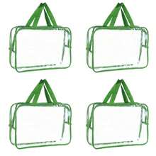 4pcs Large Toy Storage Bags, Transparent PVC Toy Organizer Boxes With Zipper, Reusable Travel Kids Storage Bags For Board Games, Building Blocks And Puzzles, Colorful - Multicolor - View 13