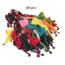 10个随机颜色可爱宠物领结，蝴蝶结项圈花朵，适用于猫狗配饰 - 彩色 - 查看 8