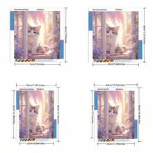 5D钻石画套装 - 全圆钻，猫咪图案，亚克力工艺套装，家居装饰，无框钻石画礼品套装 - 圓鑽 - 查看 7