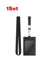 1/2pcs PU Leather ID Card Cases, Work Badges, Access Control Cards, Employee Name Tags, Meal Cards, Snap Fastening Card Cases, Hanging Ropes - Sets - View 8