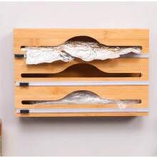 Natural Bamboo Multi-Compartment Foil Paper Drawer Organizer Box - View 2