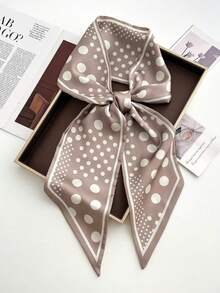 1pc Women's Decorative Long Neck Scarf, Spring/Summer/Autumn, Horse Knight Pattern And Multiple Uses, Lightweight & Artistic Hairband Bandana,Hair Band,Head Band Ideal For Dressing Up Your Look - Multicolor - View 9