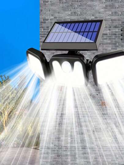 1/2 piezas Luces solares exteriores LED de 74, lámpara de pared exterior desmontable, IP44 resistente al agua, sensor de movimiento + control de luz inteligente, 3 niveles de brillo, iluminación de 270° de ángulo amplio, ABS+PC resistente a la intemperie, batería recargable de 800mAh, alimentada por energía solar, adecuada para jardín, patio, entrada, iluminación de calles, adecuada para boda, Día de San Valentín, Día de la Madre, vuelta al colegio, Navidad, Halloween