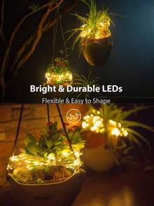 1/1.5m 5*10/15 Bulbs (50/75 Bulbs) Copper Wire LED String Lights - Ideal For Indoor Home Decor, Bedroom, Wedding, Party Decoration, Creating Festive Atmosphere For Mother's Day, Children's Day, Bedroom Decor LED Lights - Silver - View 7