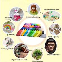 Kit de arcilla polimérica para manualidades DIY, 24 colores para hornear en horno con 5 herramientas para esculpir pendientes, llaveros y joyas. - A - Ver 4