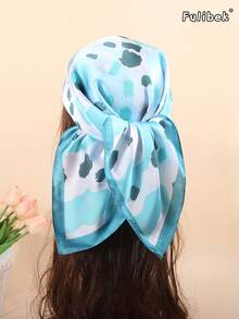 1pc Faux Silk Printed Neckerchief, Versatile Headband/Hair Scarf, Suitable For Daily Use - Multicolor - View 6