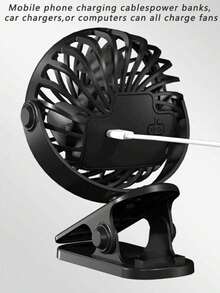BREEZORA Portable Clip Fan With LED, 360° Adjustable Mini USB Powered Fan, Suitable For Office, Bedroom, Travel And Camping, With Base, Battery Powered, For Indoor And Outdoor Use - Clip-on - View 8