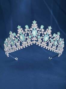 1pc Elegant Baroque Style Bridal Luxury Crystal Crown, Wedding Party Performance Tiara Headpiece - Multicolor - View 6