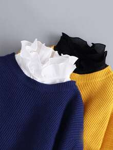 1 chiếc cổ áo sơ mi rời bằng vải chiffon trắng, kiểu dáng thanh lịch với hai lớp ren xếp ly, rất tiện dụng. - Nhiều màu - Xem 2