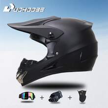 DOT Adult Female Men Helmets Motocross Kask Cross Downhill Soporte Casco Off Road Helmet Racing Classic Motorcycle Original - Màu đen mờ - Bộ ba món - Xem 1