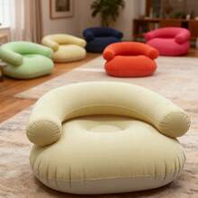 1个便携式U型充气户外休闲椅。柔软舒适的球形懒人沙发椅 | 透气PVC材质，符合人体工学设计，现代座椅，轻巧结构，紧凑型座椅，可折叠充气户外休闲躺椅沙发，适用于客厅、阳台、露营、野餐、户外座椅、露营椅，球形设计，紧凑型家具，易于携带，耐用材质，可折叠沙发，旅行者，露营者，新生礼物，柔软蓬松的懒人沙发 - 彩色 - 查看 3