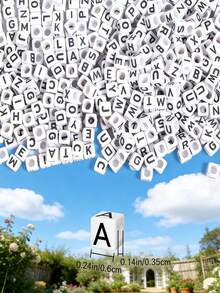 50/100/200/300/500/1000/2000颗彩色亚克力字母珠，适用于DIY珠宝制作、工艺品、项链、手链、钥匙扣装饰 - 彩色 - 查看 11