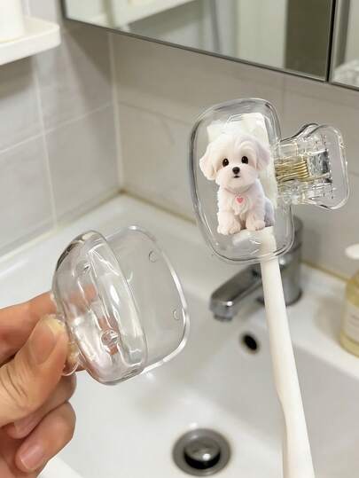 Portable Toothbrush Case Set With Printed Design, Suitable For Home And Travel Use. Cute Travel Toothbrush Holder.