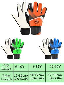 1 Pair Professional Soccer Goalkeeper Gloves, Non-Slip Finger Protection, Essential For Match And Training, Anti-Slip & Durable, Palm Cushion, Suitable For Youth, Adjustable Wrist - Multicolor - View 3