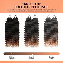 18英寸55克预分离羽毛钩编人发，深波浪卷，隐形钩编接发，50股自然黑 - S30 - 查看 9