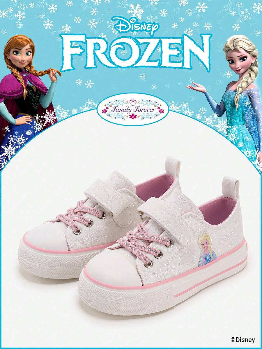 Disney Authorized Collaboration With Frozen | A Pair Of  Children's Sports Shoes, Including  Princess Sports Shoes, Anna Princess Sports Shoes, And Arendelle Princess Sports Shoes, Suitable For Daily Holiday Sports And Outdoor Wear. Comfortable, Slip Resistant, Wear-Resistant, And Breathable To The Soles Of The Feet (Children's Sports Shoes, Children's Shoes, Girls' Shoes, Girls' Shoes) - White - View 1