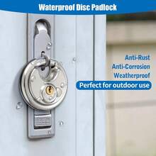 1pc 60mm Pure Copper Core Stainless Steel Heavy Duty Padlock, Outdoor Gym Security Door Lock, Anti-Theft Tool - Round Heavy-duty Key Lock - View 8
