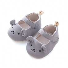 Baby Girl Dress Flats Soft Soles Cute Bear Embroidery Mary Jane Shoes Casual Walking Shoes For Newborn Toddler - Màu xanh lam - Xem 8