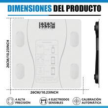 Bascula Peso Corporal De Inteligente Recargable, Bascula Digital Peso Baño Bluetooth, Basculas Personas, Puede Soportar Un Peso De 180 Kg Con 79 Puntos De Datos Funcionales Y Pantalla Que Muestra La Temperatura Interior - Blanco - Ver 3
