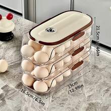 Hộp đựng trứng 1/2/3 tầng, hộp bảo quản trứng trong tủ lạnh, giỏ đựng trứng, tiết kiệm không gian, hộp đựng trứng tự xoay, khay đựng trứng dung tích lớn, thích hợp để bảo quản trong tủ lạnh. - Nhiều màu - Xem 14