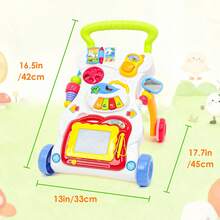 Multi-Functional Baby Walker-Push & Walk Learning Activity Walker With Drawing Board, Portable Activity Center For Boys & Girls, Music, Sensory & Balance Training Toy For Motor Skill Development (6M+) - Candy Colors - View 11