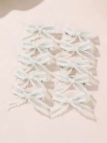 10 piezas de Clips para el cabello con lazo de encaje y red, perfectos para el uso diario de niñas - Multicolor - Ver 9