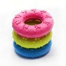 TPR圆形狗狗玩具，宠物咀嚼玩具，爪印甜甜圈玩具，耐用洁牙解闷训练玩具 - 彩色 - 查看 7