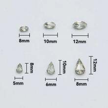 100 buah Rhinestone Bentuk Tetesan Air & Bulat, Rhinestone Kristal Transparan dengan Bagian Belakang Datar, Cocok untuk Dekorasi Pakaian, Tas, Sepatu, dan Kerajinan DIY - Berlian berbentuk tetesan air mata marquise - View 3