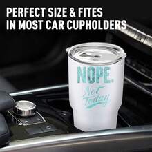 30oz Stainless Steel Tumbler Black White Options,  Nope Not Today Graphic Cups, Insulated Travel Coffee Mug With Lid And Straw , Double Wall Vacuum Reusable Travel Cups, Funny Birthday Party Gift For Women & Men - 白色 - 查看 2