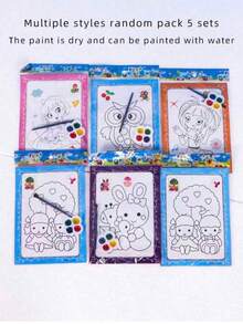 15pcs/20pcs/30pcs Watercolor Painting Coloring DIY Handmade Watercolor Puzzle Doodle Painting - Multicolor - View 7