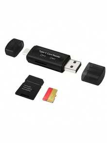 1pc USB Micro SD Card Reader, 4-In-1 Type-C/USB A To SD/MicroSD/SDXC/SDHC Card Adapter, Dual Slot Memory Card Reader, Compatible With PC, Galaxy, Tablet - View 12
