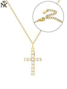 1 chiếc dây chuyền hình thánh giá bằng bạc sterling 925 đính đá Zirconia của Niche Design, quà tặng cho phụ nữ vào ngày Valentine, sinh nhật, hoặc dịp kỷ niệm. - vòng cổ - Xem 8