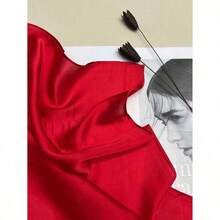 1pc Solid Color Elegant & Unique Classic Spring/Autumn Women Scarf, Versatile & Comfortable Daily Wear - Đỏ - Xem 9