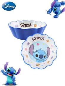 1pc Disney Officially Licensed Cute Stitch Cutlery Bowls Melamine Plastic Material Unbreakable Melamine Soup Bowl Melamine Tableware Fall-Proof And Anti-Scald Home Kitchen Supplies Breakfast Cereal Soup Bowls Fruit Snacks Small Snack Bowl Collectibles Birthday Gift - Multicolor - View 13