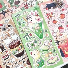 Cute Raccoon Stickers, Cartoon Animal Stickers, Kawaii Sticker Material For DIY Scrapbooking - Rectangle - View 8